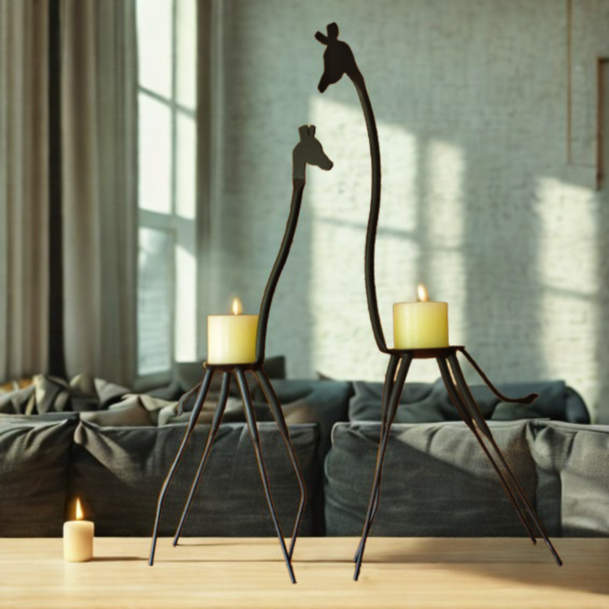 Nhutlwa Giraffe candleholder set 1 Nhutlwa Giraffe candleholder set